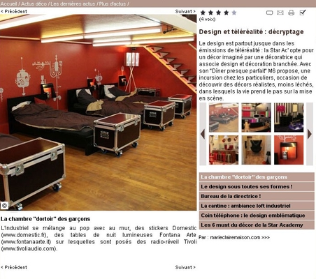 Michèle Sarfati, Teledekomarie claire maison / articles du 22 octobre 2008